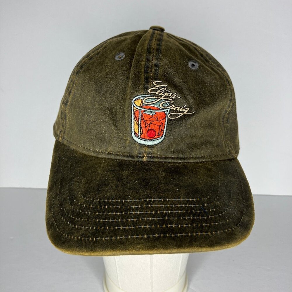 Elijah Craig Hat Men's Adjustable Brown Whiskey Glass Embroidered Cap Waxed
